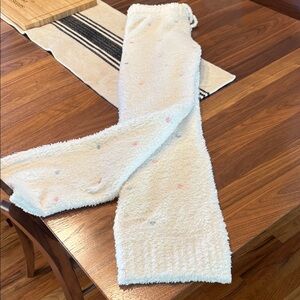 POL Cream Textured Lounge Pants